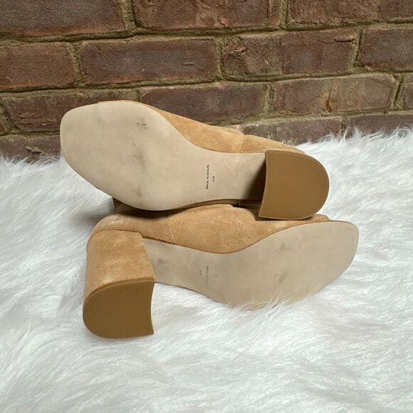 Matisse Women’s Tan Leather Suede Open toe Block Heel Bootie Sz 9.5 NEW - Picture 6 of 8